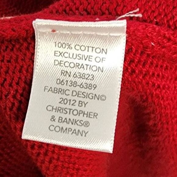 Christopher & Banks Red Zipper Embroidered Snowman Sweater Size M - Picture 4 of 8